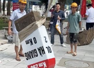 cột mốc Km0 nổi tiếng Hà Giang bị nhổ bỏ