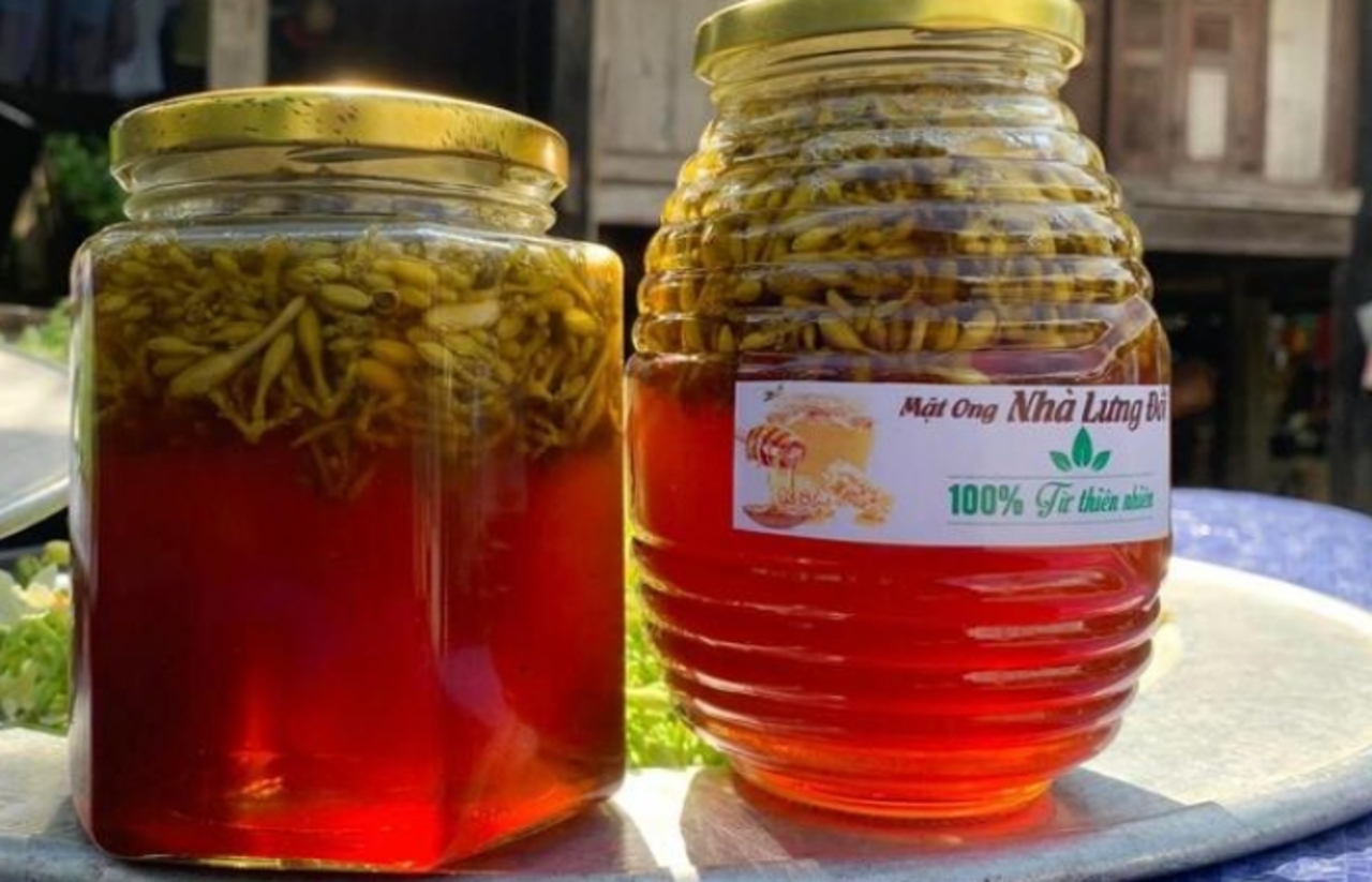 Hoa đu đủ đực ngâm mật ong 